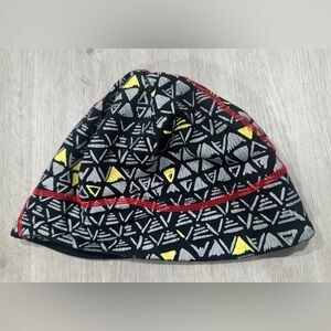 JANJI Winter Running Hat Beanie Skull Cap Reversible Black Gray Yellow Red NEAT!